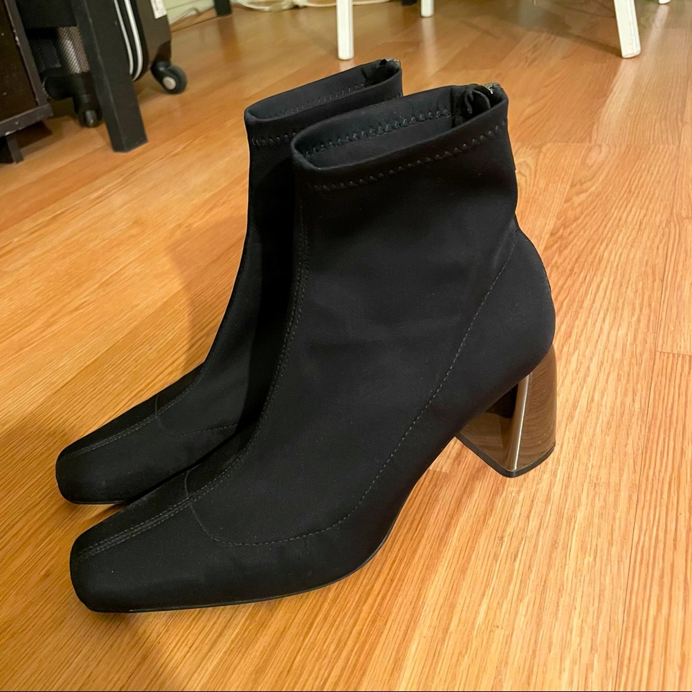 Zara soft ankle boots with metallic heel